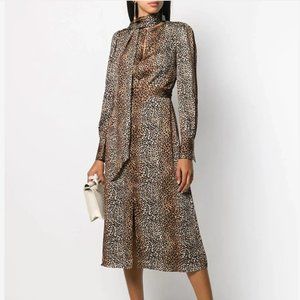 Equipment Silk Midi Dress Leopard Size 6